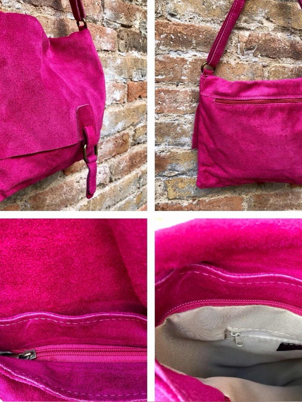Italian suede Vibrant, gorgeous suede handbag.
Crossbody/Shoulder Bag - Picture 7 of 7
